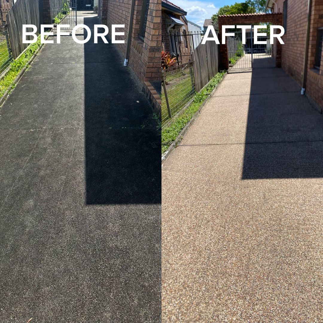 Driveway cleaning before and after Sydney