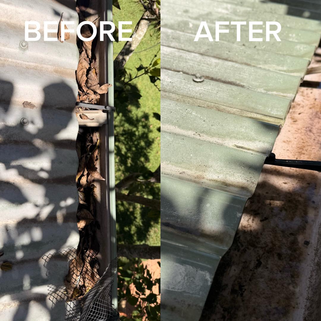 Gutter cleaning before and after Sydney
