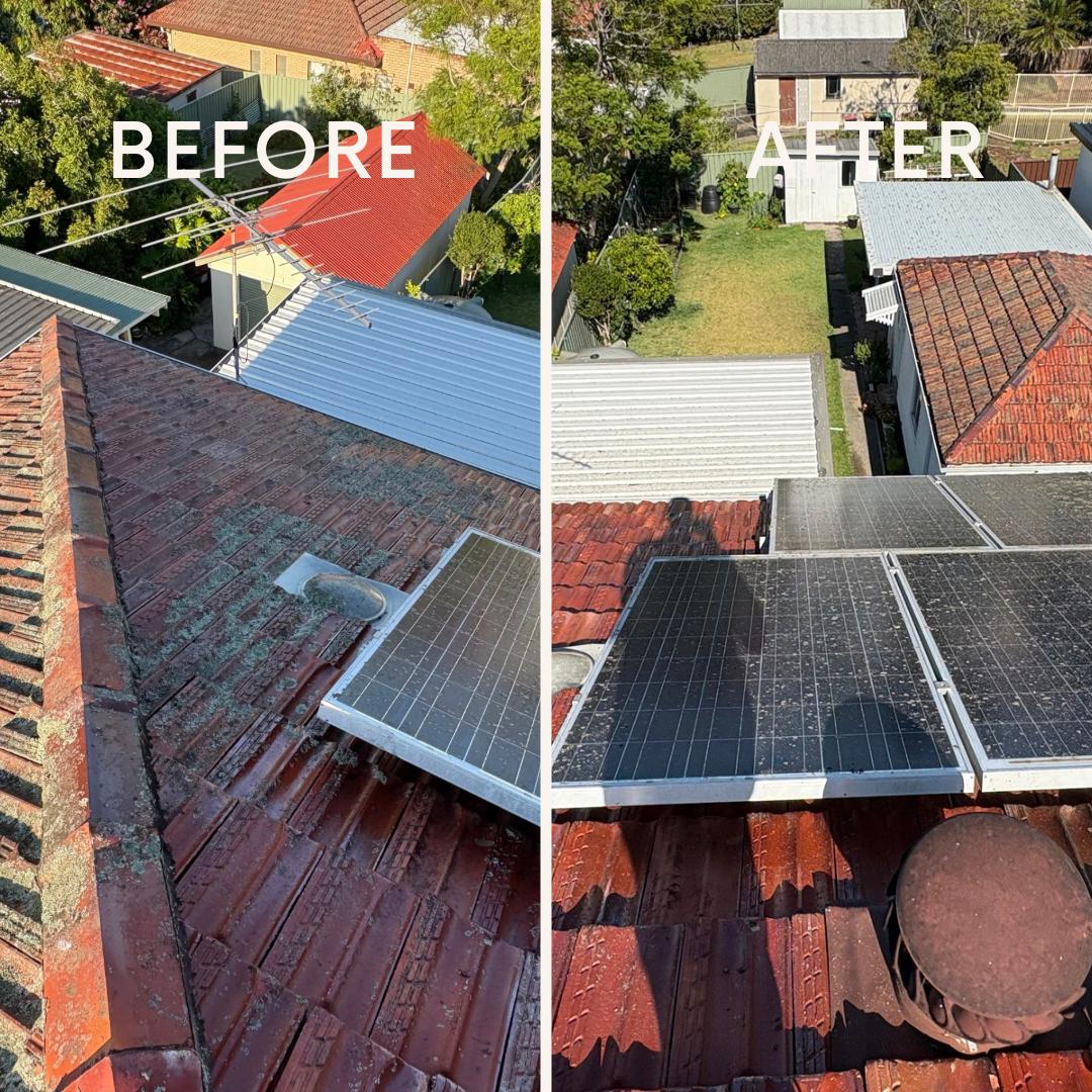Roof ridge and valley restoration before and after